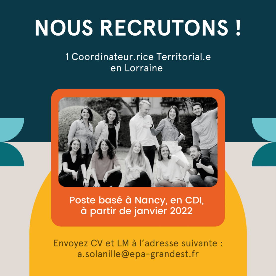 Offre Emploi Coordinateur Territorial Grand Est Nancy